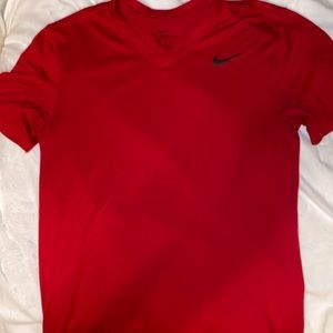 Boys Red Nike Dri Fit Tee